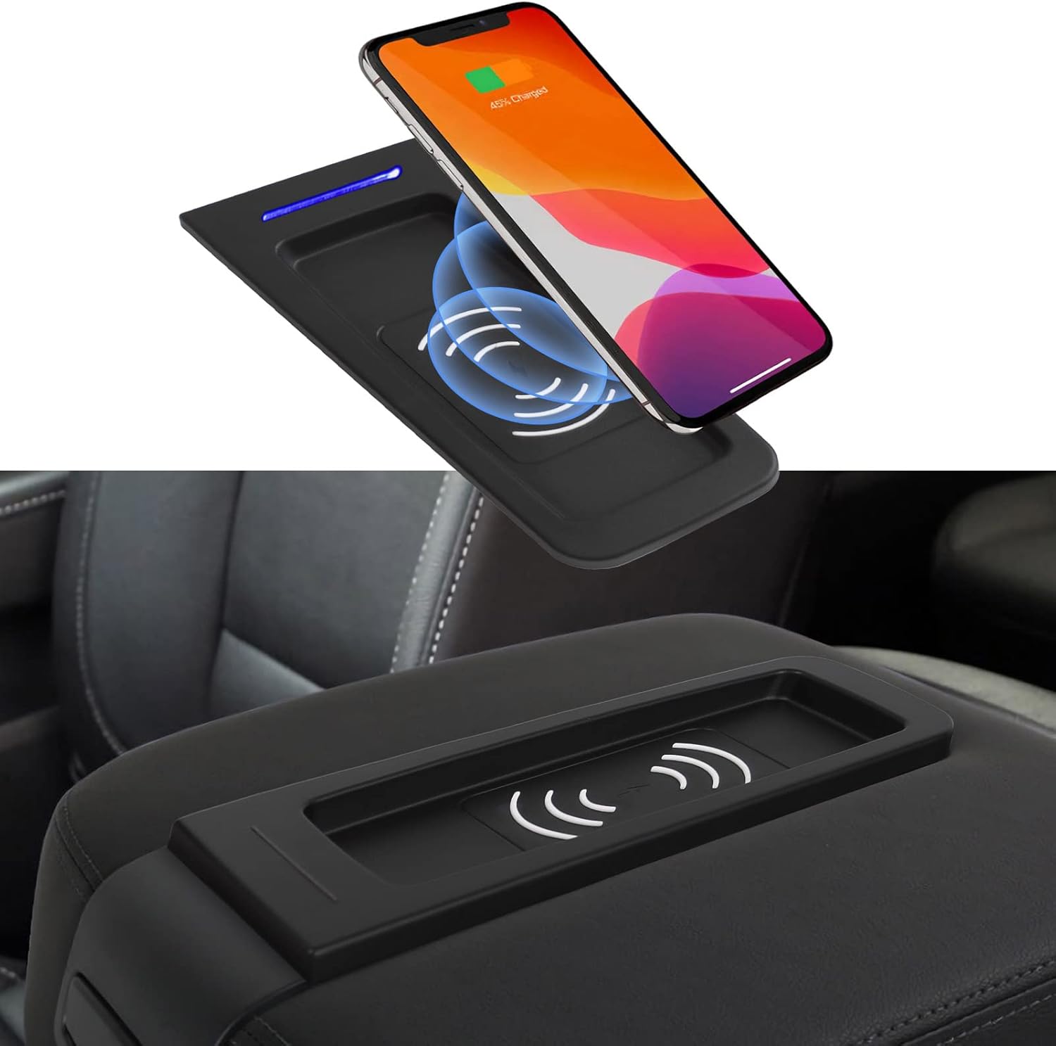 Wireless Charger Tray Center Console 15W Fast Wireless Phone Charging Pad U78569