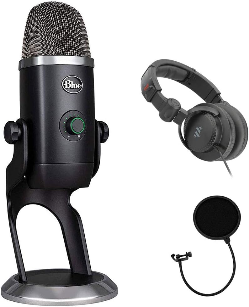 Blue YETI X Pro Condenser USB Microphone Bundle with Headphone & Pop Filter L472196