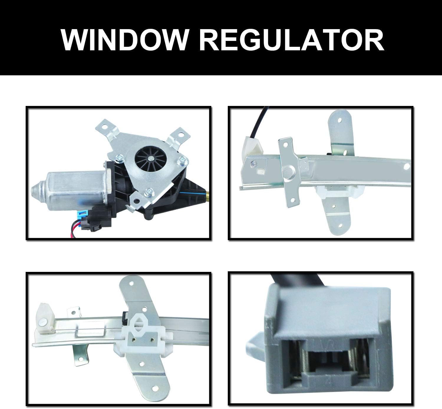 Front Left Driver Side Power Window Regulator with Motor Assembly Pack of 2 D506