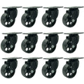 12 Black Metal Swivel Plate Caster Wheels Heavy Duty T26217