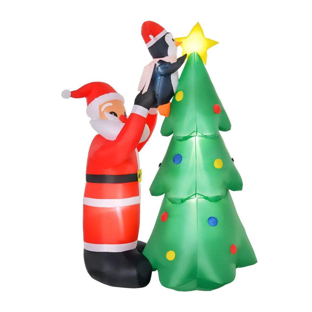 6' Lighted Christmas Tree Santa Claus Yard Inflatable F654