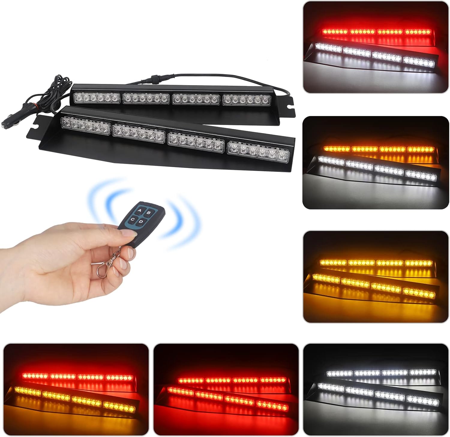 34 inches 40 LED Green White Strobe Light Bar for Trucks W2593