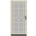 Almond Surface Mount Steel Security Door with Insect Screen and Bronze Hardware S876