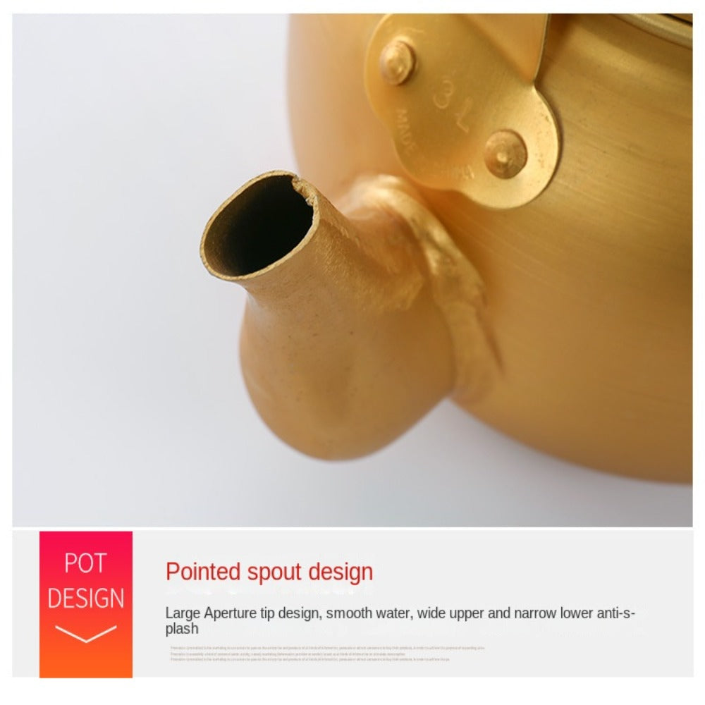 Gold Aluminum Portable Coffee Pot Teapot H628