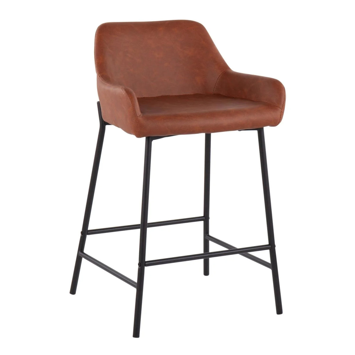 Camel/Black Counter Stools, Set Of 2 E385228