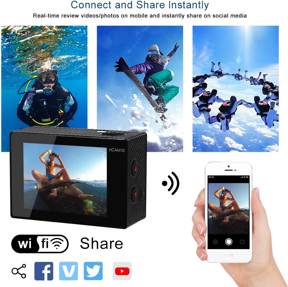 4K Waterproof Action Camera with Wide Angle Lens P3604