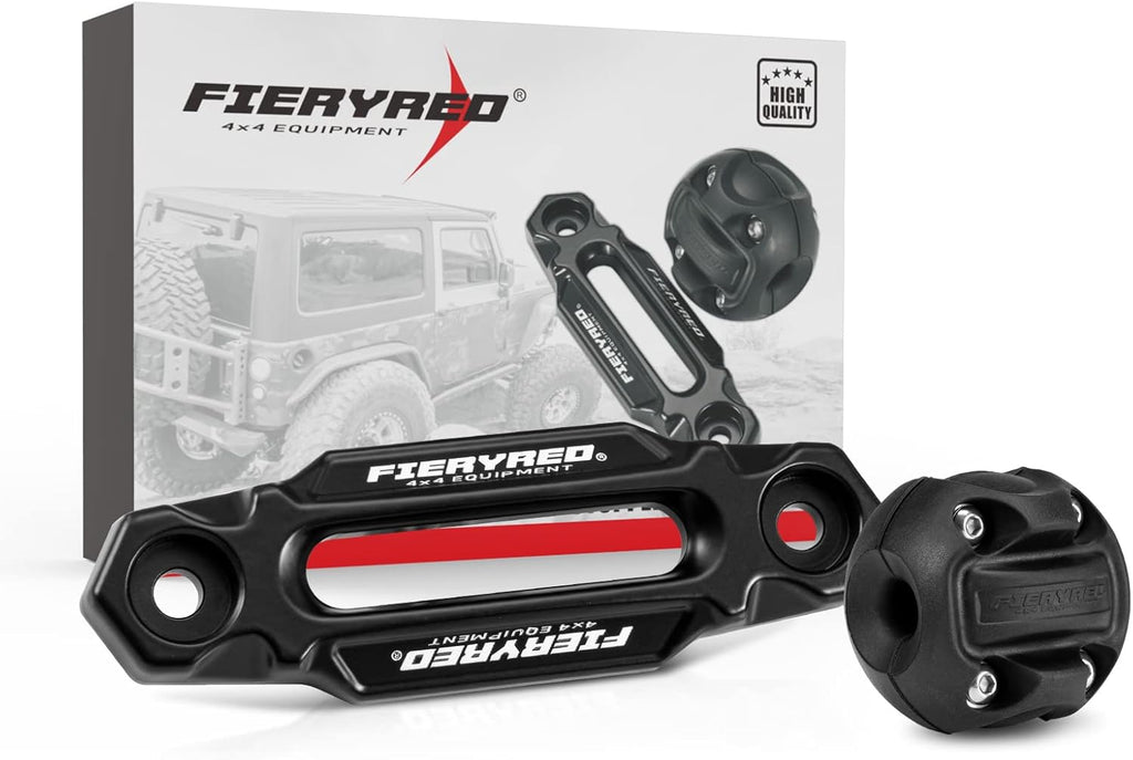 Black Aluminum Winch Hawse Fairlead with UV-Resistant Coating, Pack of 2 I864
