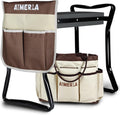 Foldable Garden Kneeler Seat with Kneeling Pad and Tool Bags G719790