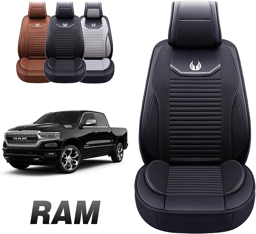 Black Faux Leather Custom Fit Seat Cover for RAM Pick-up Truck B634