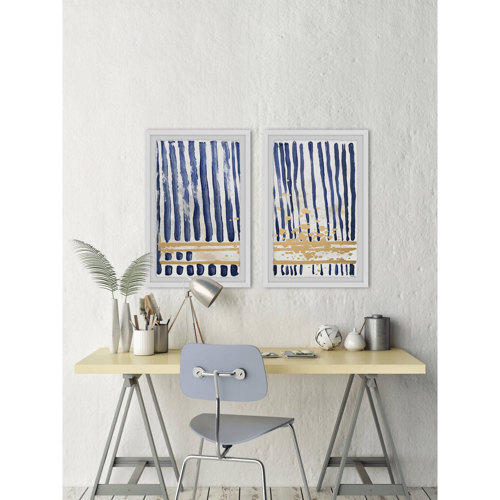 Blue Verticals Diptych, 18 inch x 24 inch D373363