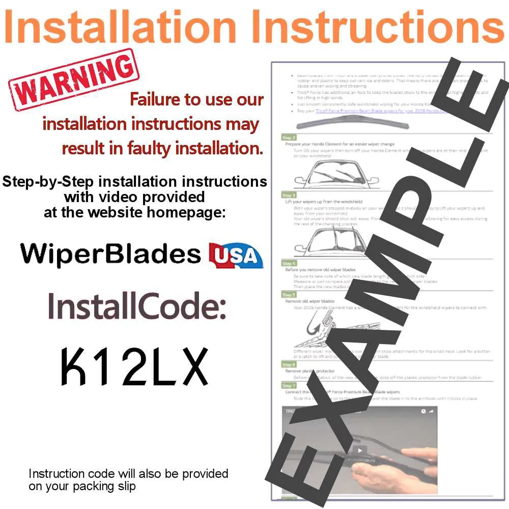 Set of 3 Beam Wiper Blades with Rear Wiper K76096