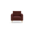 Brick Red Modular Armchair, 1 Seater, Brass Metal Legs T9208