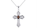 White Gold 14K Cross Necklace with 18" Chain R376