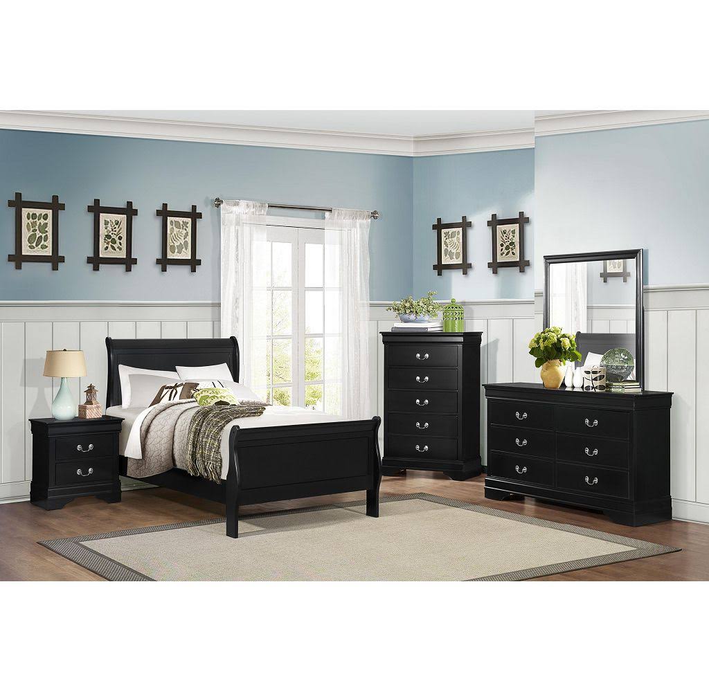 Twin Bed in Black E10987