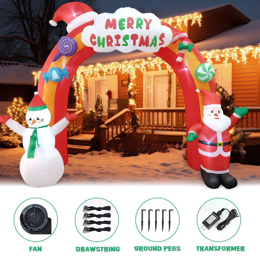 Christmas Inflatable Arch with Santa Claus And Snowman S349045