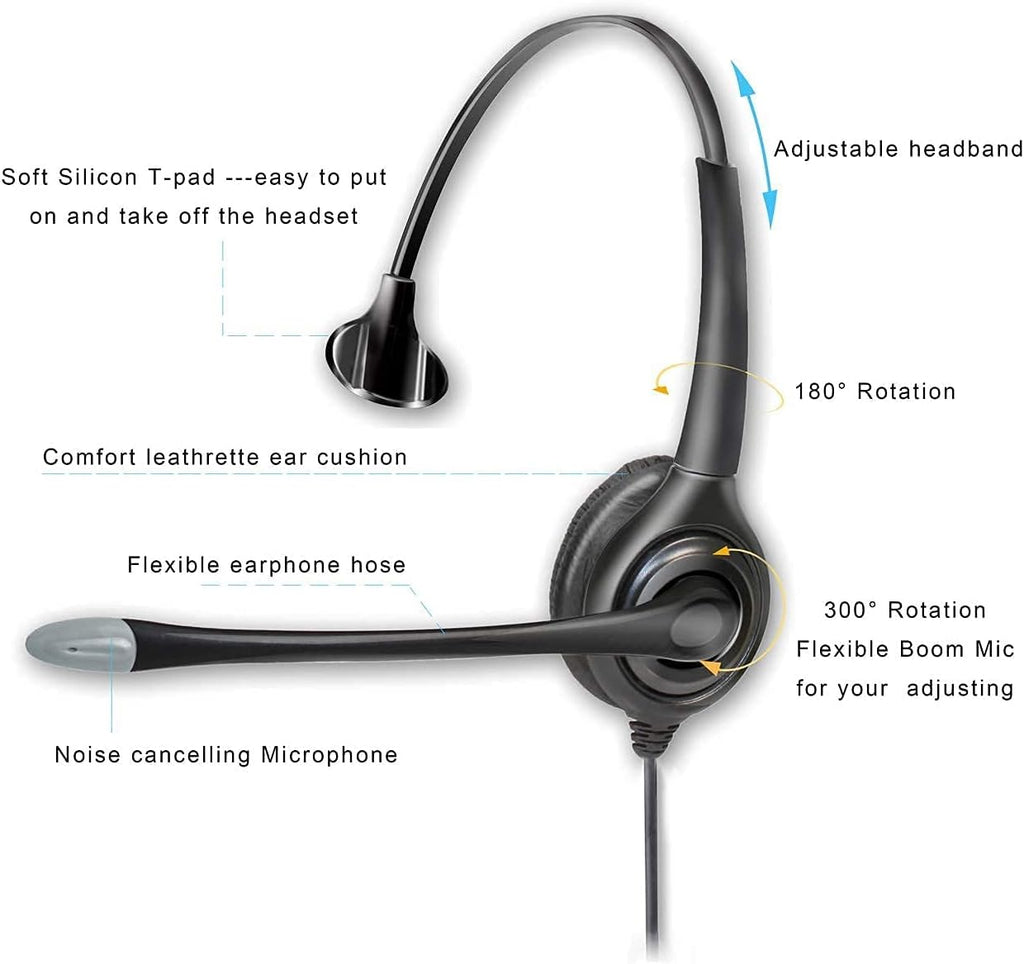Corded Monaural USB Headset with Noise Cancelling Microphone R642315