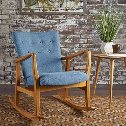Muted Blue Fabric Rocking Chair D8161