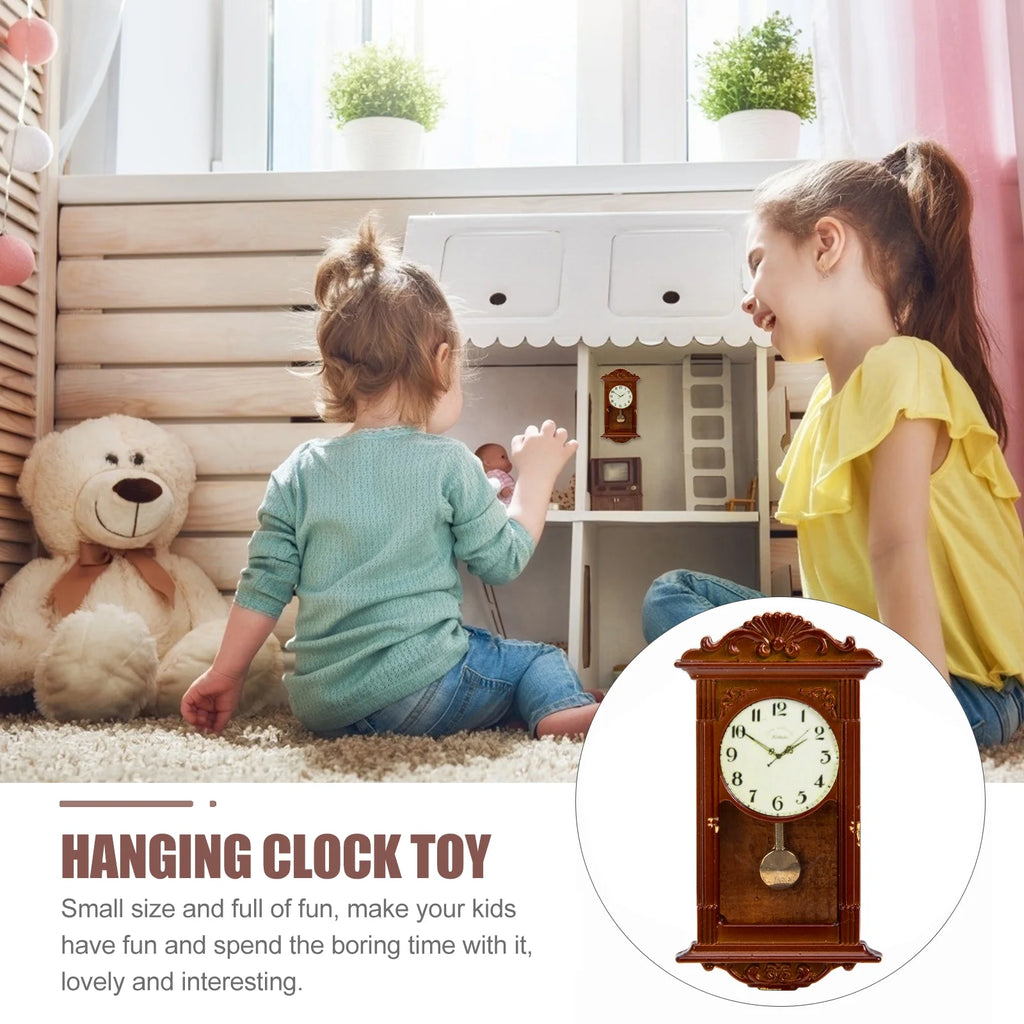 Metal Dollhouse Hanging Clock Toy Doll Furniture Z1367