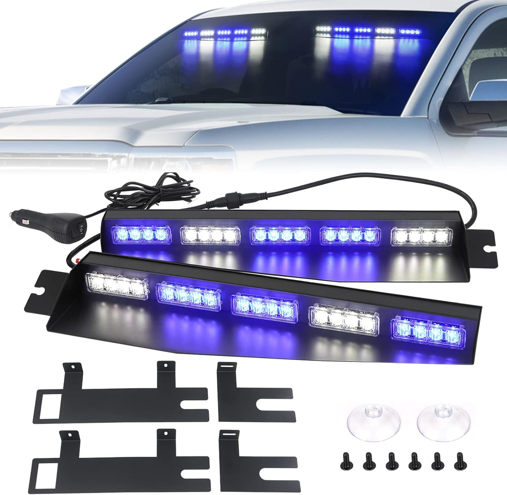 34 inches 40 LED Green White Strobe Light Bar for Trucks W2593