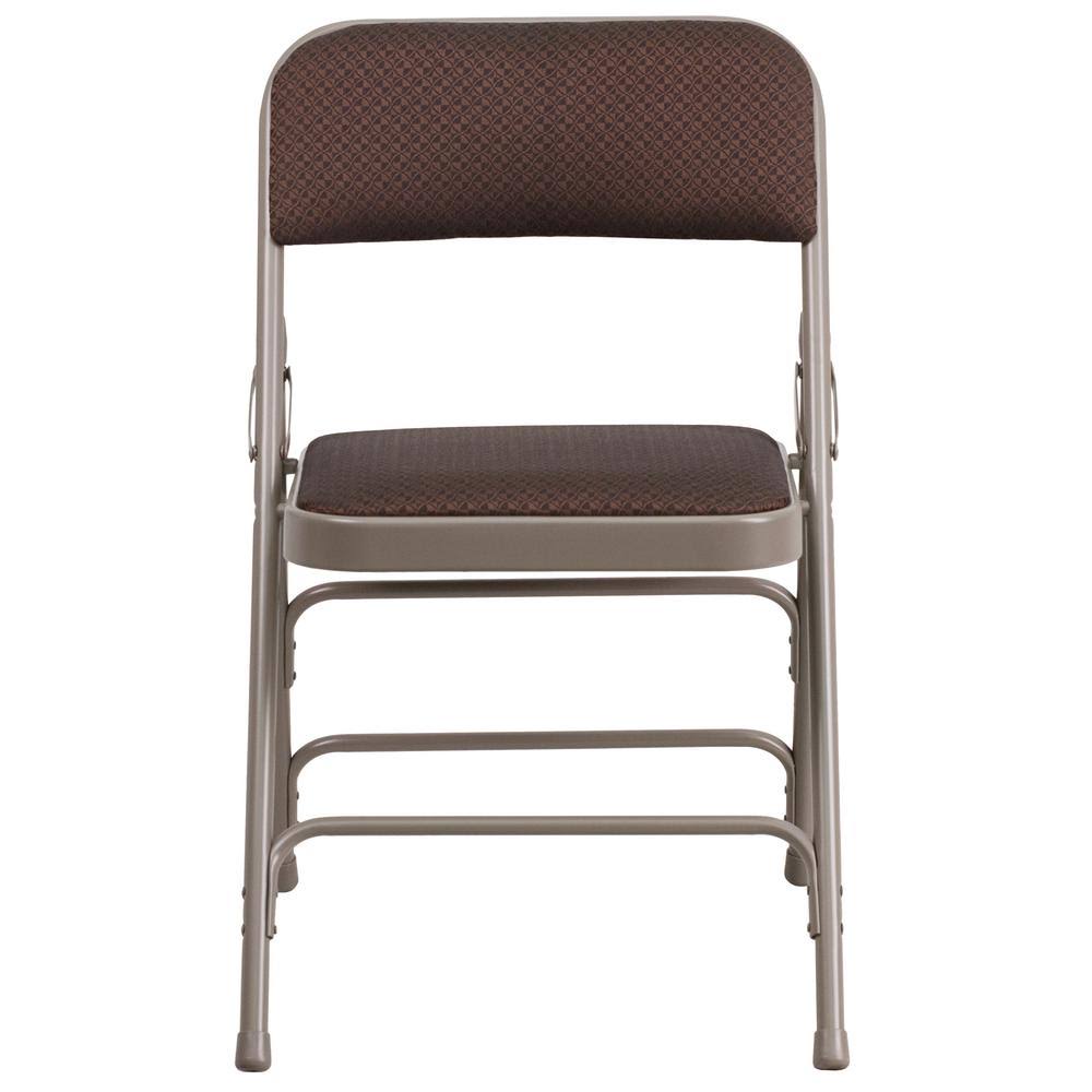 Brown Patterned Metal Folding Chair (2-Pack) A30180