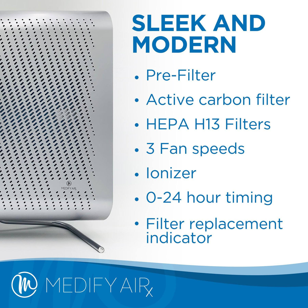 Silver Wall Mounted H13 HEPA Air Purifier Y647
