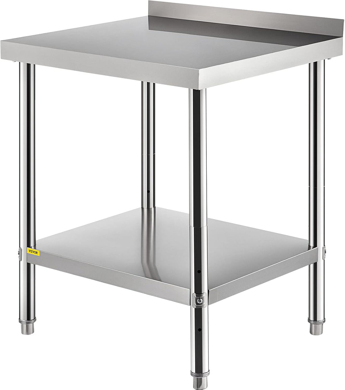 Stainless Steel Prep Table with Backsplash and Adjustable Undershelf T47522