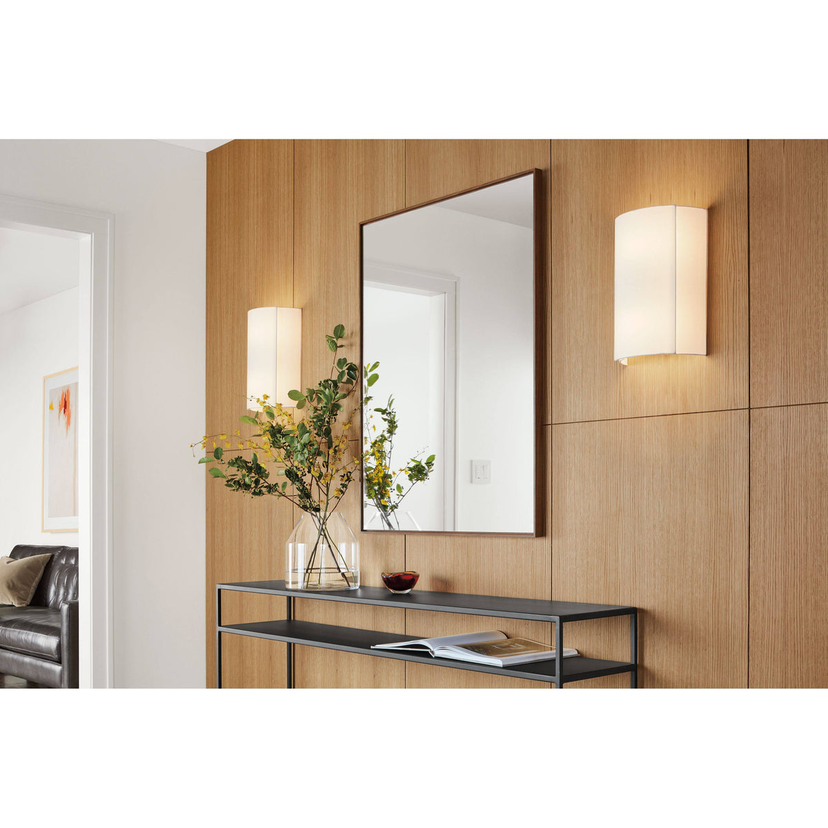Cognac Brown Slim Console Table O758