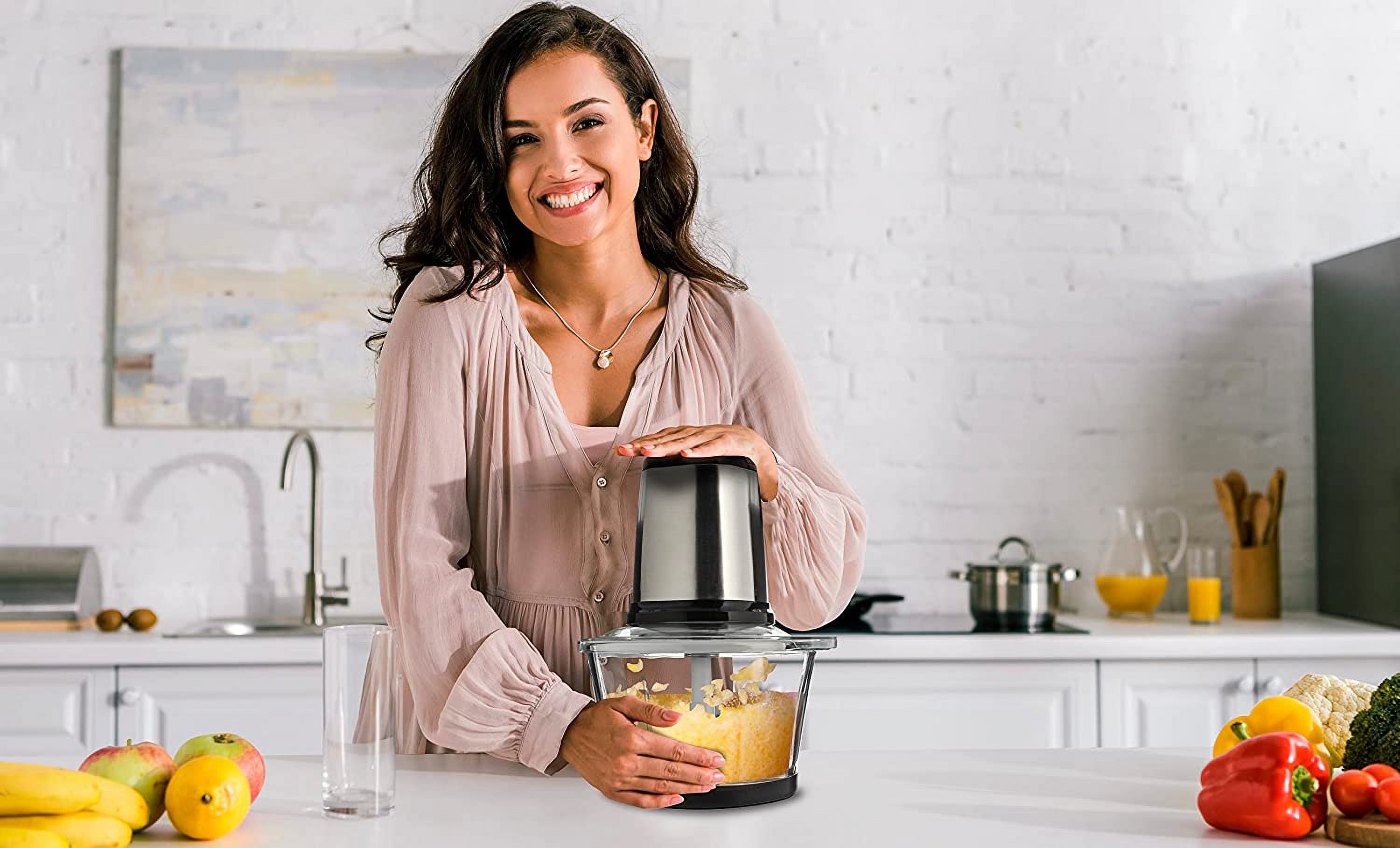 Stainless Steel Food Processor with Glass Bowl P81981
