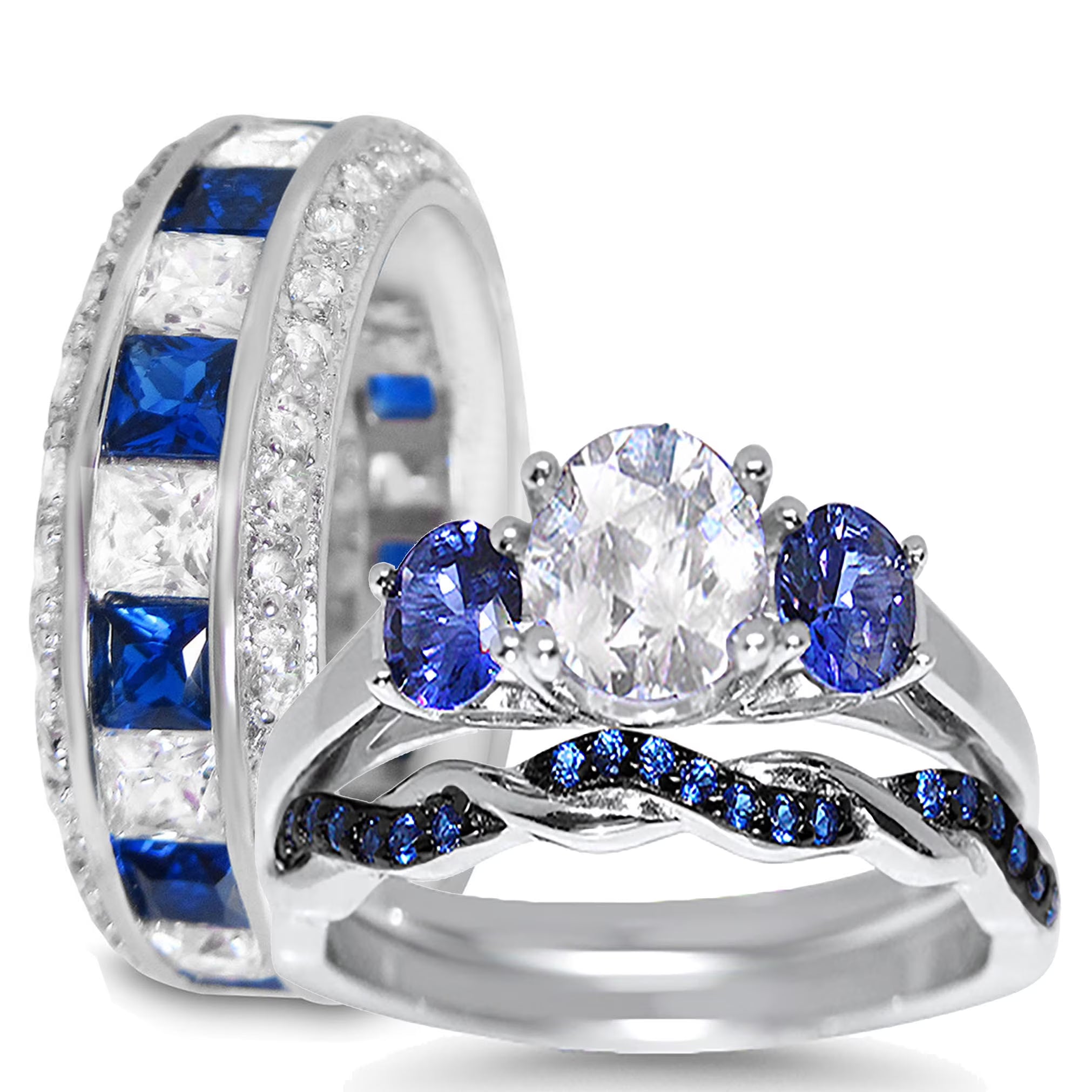 Silver Wedding Ring Set T750462