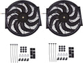 2 Set 12 inch Universal Electric Condenser Radiator Slim Cooling Fan U78398