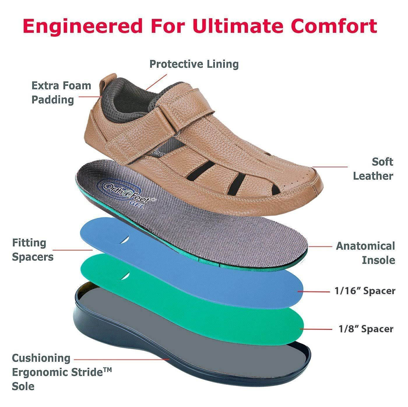 Brown OrthoFeet Shoes K3146