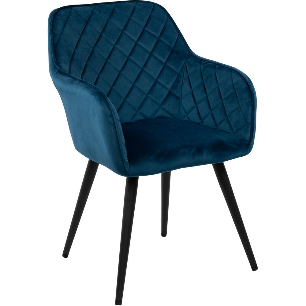 2-Piece Quilted Velvet Accent Chair Dark Blue N639