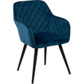2-Piece Quilted Velvet Accent Chair Dark Blue N639