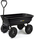 Poly Garden Dump Cart with Steel Frame and 10-Inch Pneumatic Tires U23273