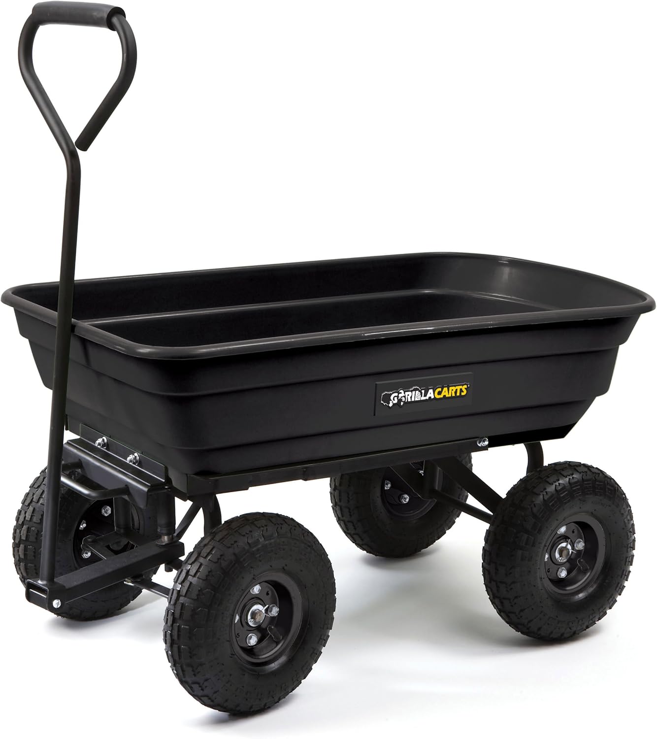 Poly Garden Dump Cart with Steel Frame and 10-Inch Pneumatic Tires U23273