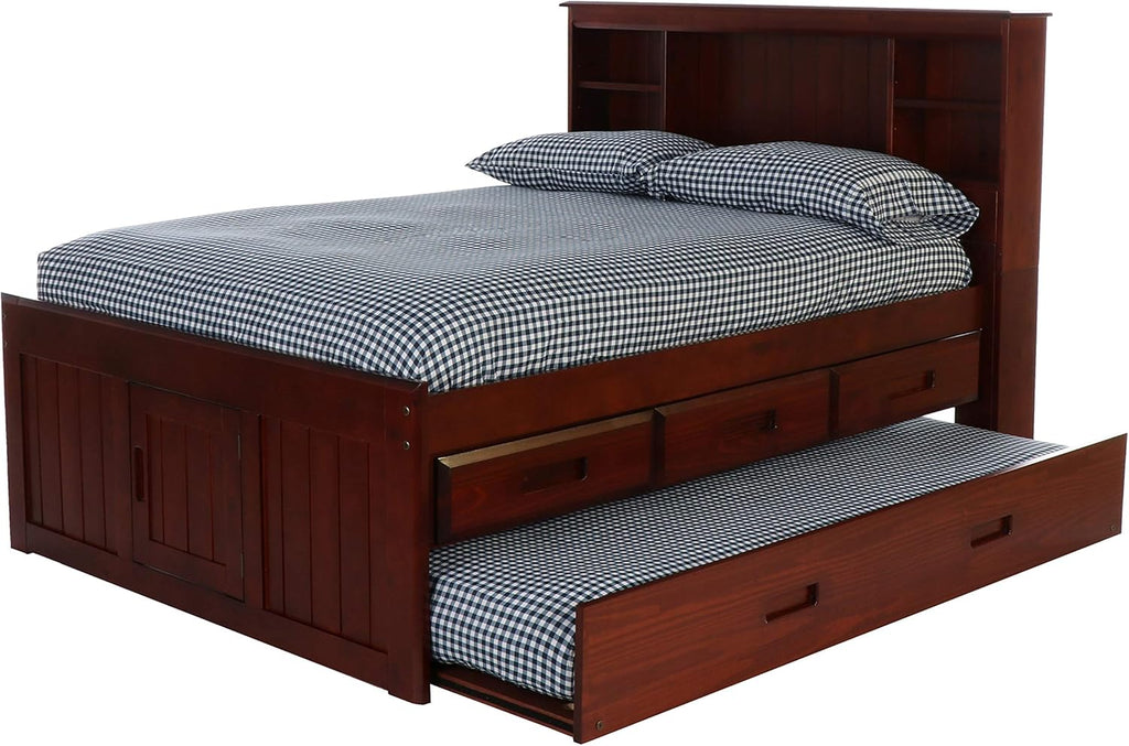 Full Captain's Bed in Merlot Z30007