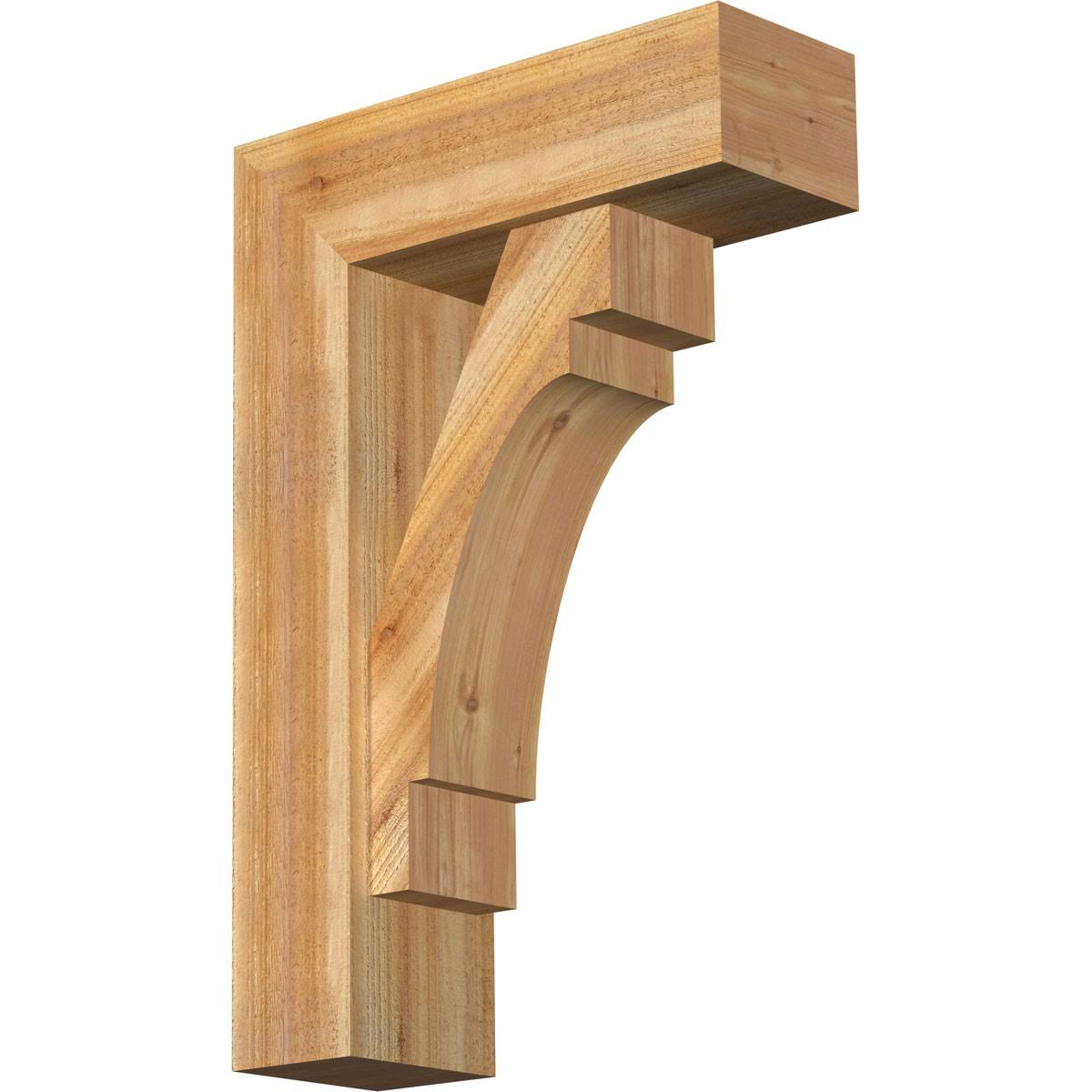 8x22W x 24x22D x 36x22H Western Red Cedar Bracket with Offset Brace I6202