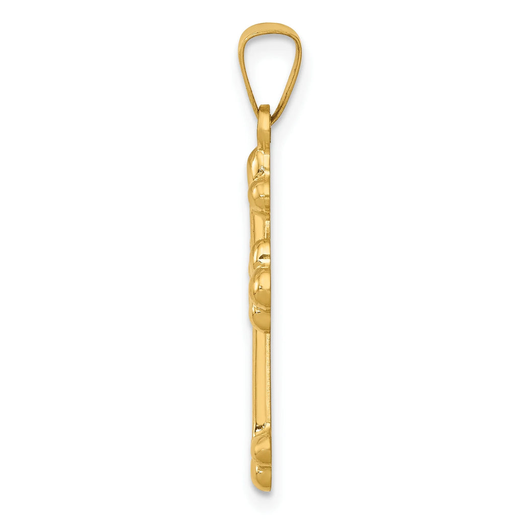 14K Yellow Gold Polished Cross Pendant Charm G81204