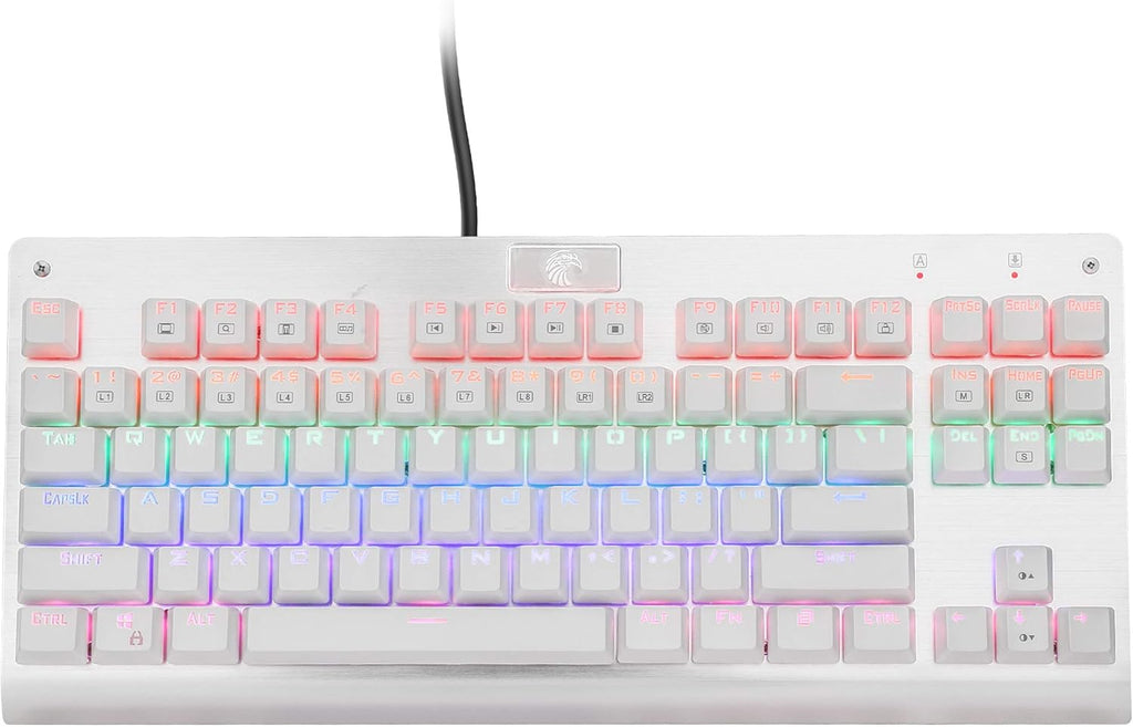 87-Key White Mechanical Keyboard with Red Switches V8179