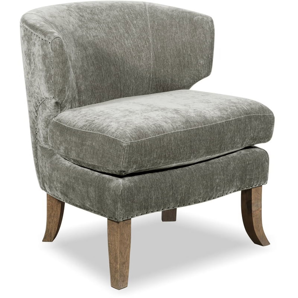 Smoke Gray Crushed Velvet Wingback Chair L719