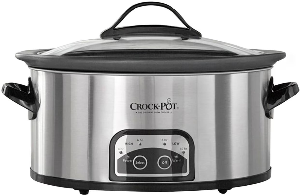 6 Quart Programmable Slow Cooker with Timer, Stainless Steel A4133