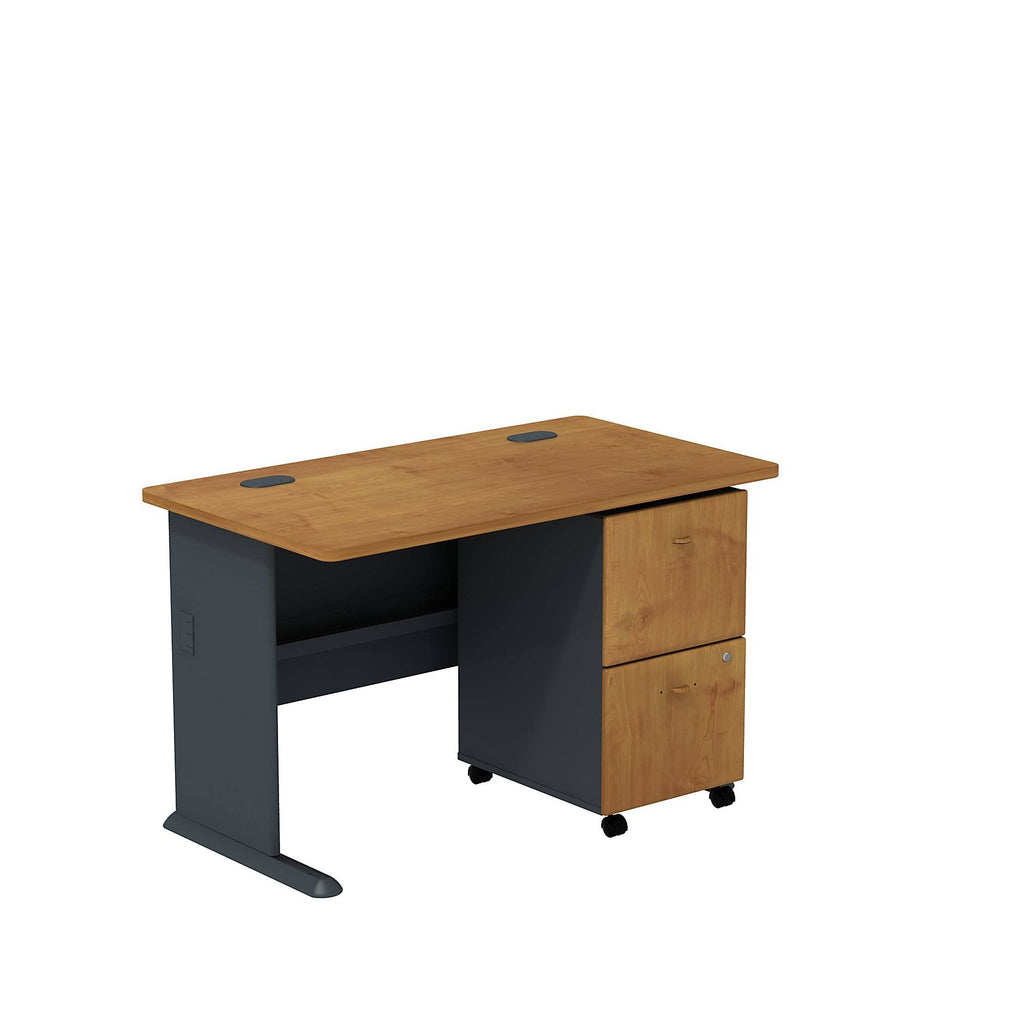 Natural Cherry Desk with 2 Drawer Mobile Pedestal A547