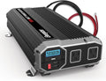 1500 Watts Modified Sine Wave Car Power Inverter, 12v to 110v, Two AC Outlets, Two USB Ports V2828