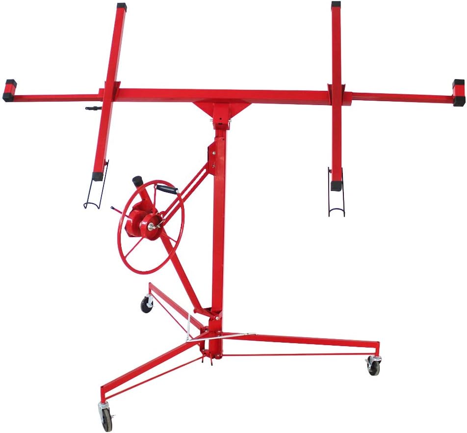 11 Feet 150 lbs Rolling Drywall Panel Lift Hoist Z847100