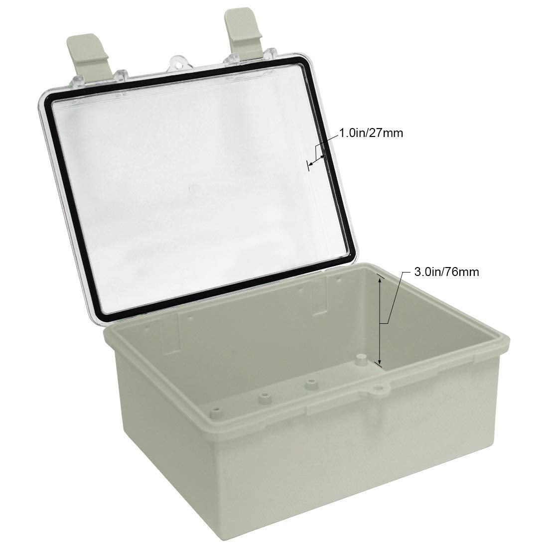 Gray ABS Plastic IP65 Junction Box with Clear Cover 8.7 x 6.7 x 4.3inch S17634