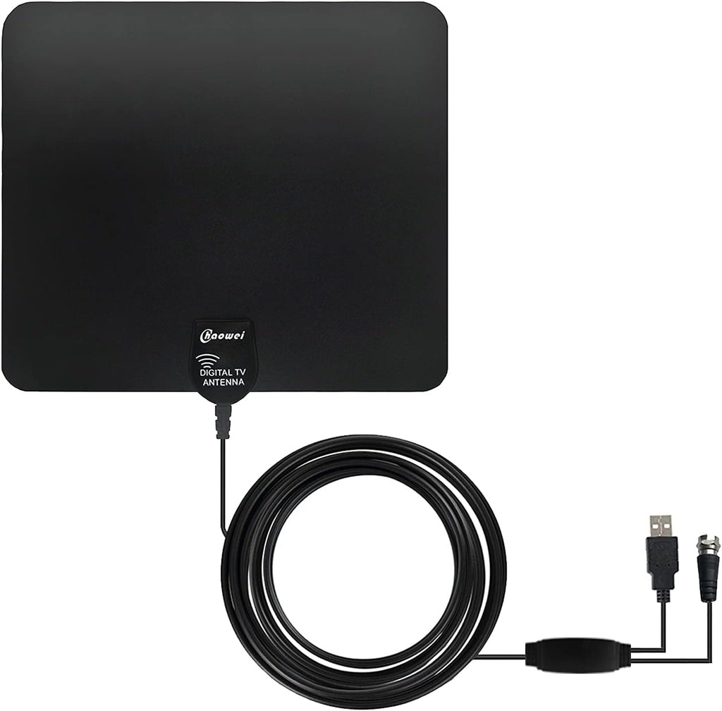 HD Digital TV Antenna with Built-in Signal Booster and 16.5 Feet Coaxial Cable, Pack of 2 V354858