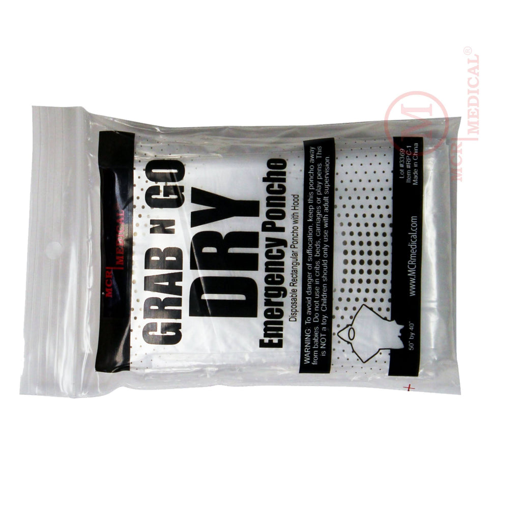 Clear Emergency Rain Ponchos with Hood Z468438