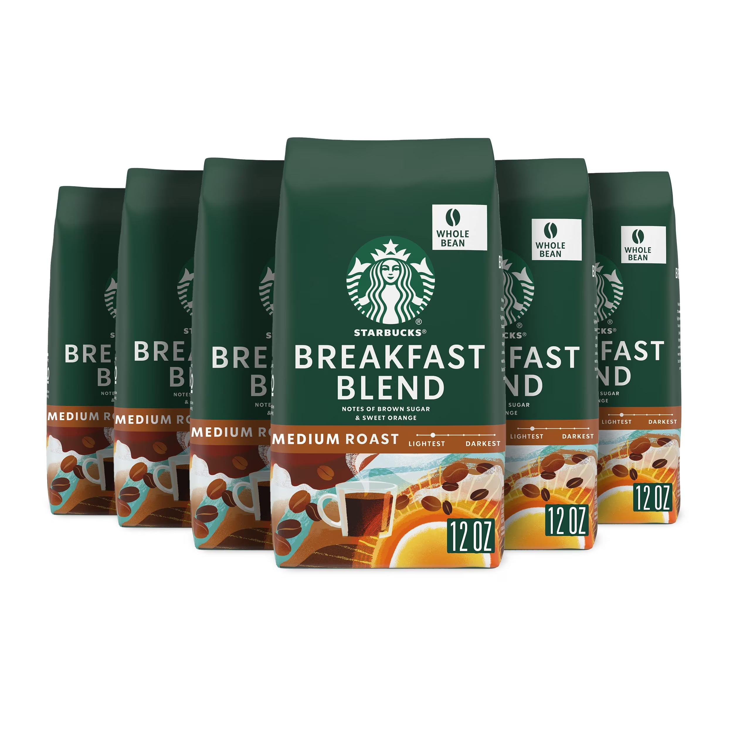 6 Bags Medium Roast Whole Bean Coffee F9681