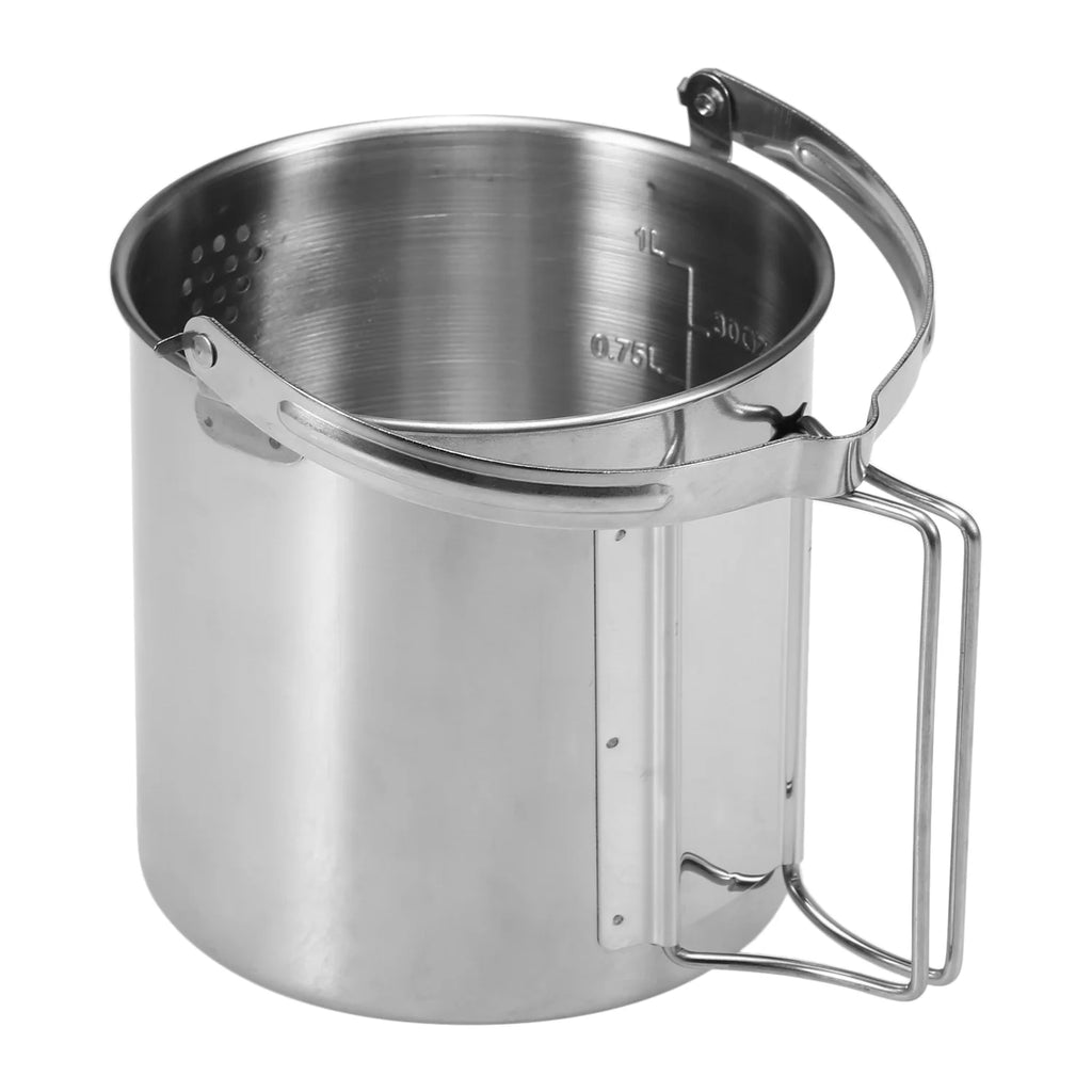1L Stainless Steel Cooking Kettle with Foldable Handle M115916