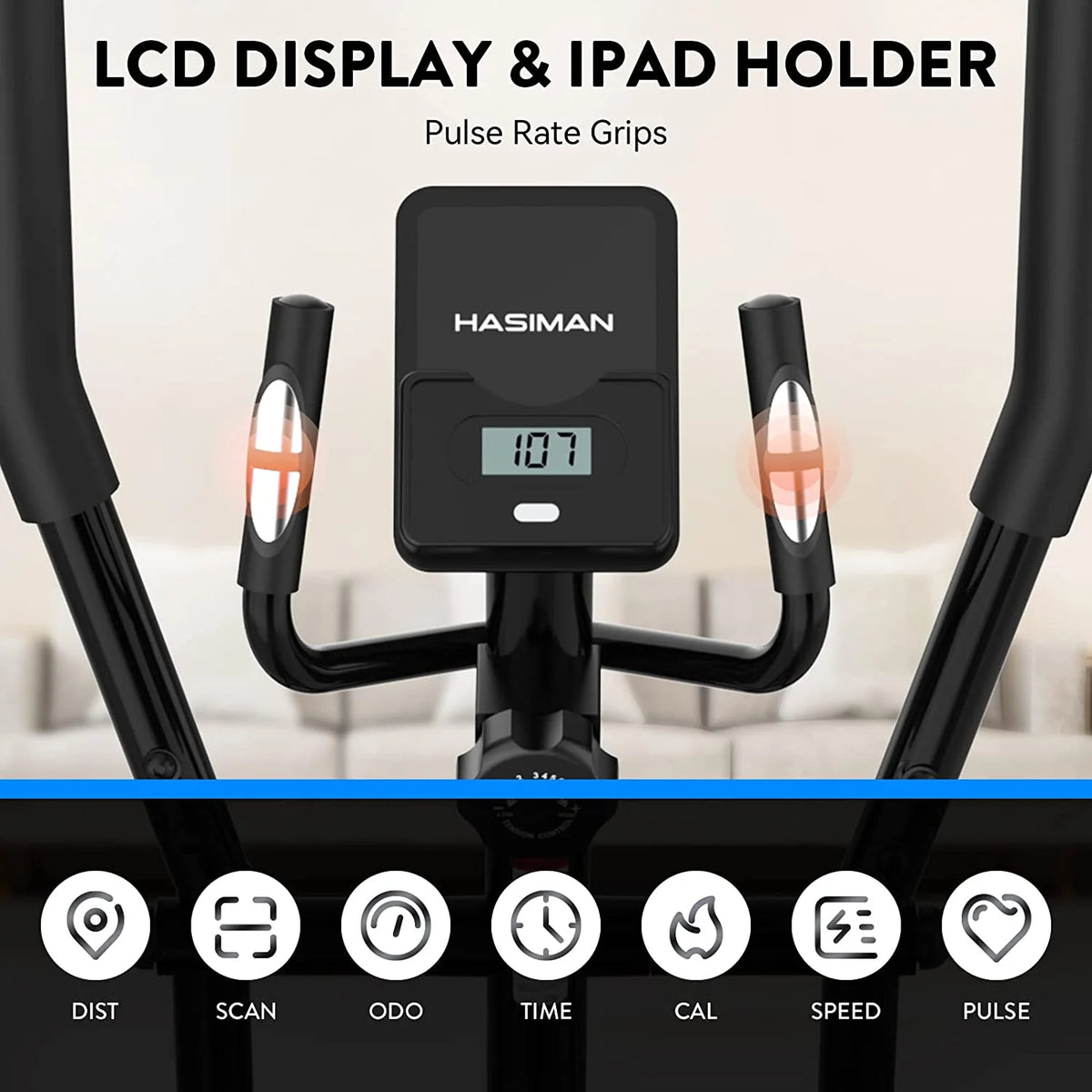 Magnetic Elliptical Exercise Machine with Pulse Rate Grips I69704